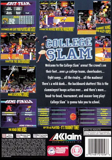 College Slam (US) box cover back